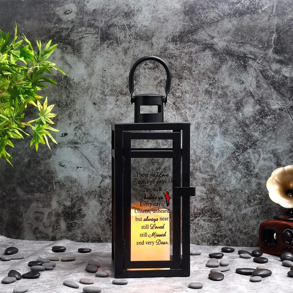 12''H Memorial Lantern (Matte Black)